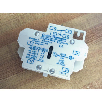 Cutler Hammer C320KGS3 Eaton Auxiliary Contact Block - New No Box