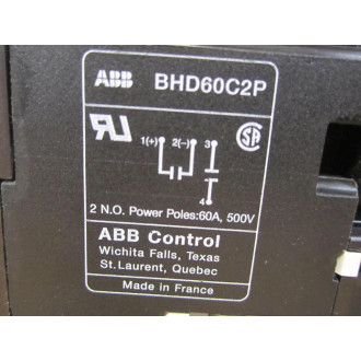 ABB BHD60C2P-1 Contactor BHD60C2P1 WO Aux.Contact