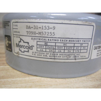 Mercoid Control DA-31-153-9 Pressure Switch - Used