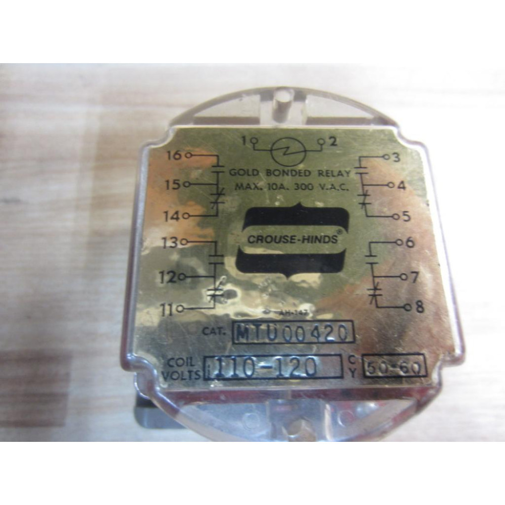Cooper Crouse Hinds MTU00420 Relay - Used