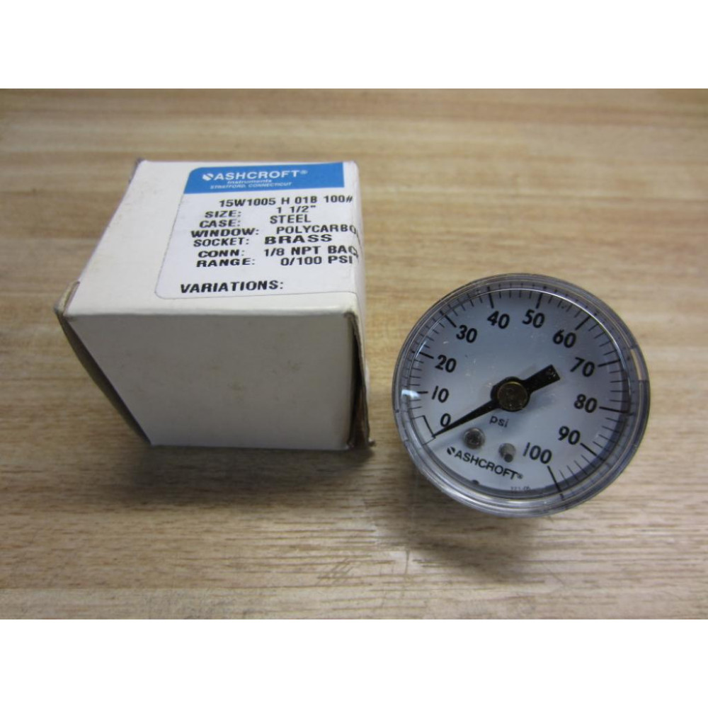 Ashcroft 15W-1005-H-01B-100 Gauge 15W1005H01B100