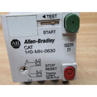 Allen Bradley 140-MN-0630 Starter Motor Protector 140MN0630 Ser. D - New No Box