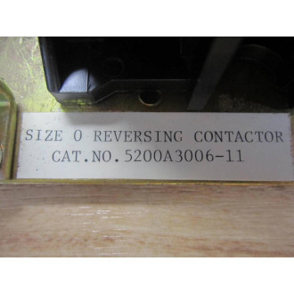 Ward Leonard 5200A3006-11 Size 0 Reversing Contactor 5200A300611