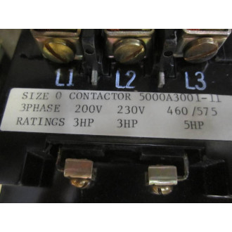 Ward Leonard 5200A3006-11 Size 0 Reversing Contactor 5200A300611