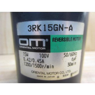 Oriental Motor 3RK15GN-A Reversible Motor 3RK15GNA Tested - Used