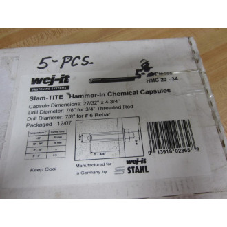 Wej-it HMC 20-34 Chemical Capsules (Pack of 5)