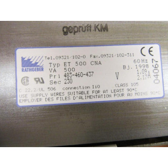 Rathgeber ET 500 Transformer ET500