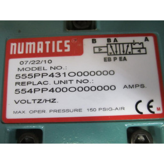 Numatics 555PP431O000000 Valve - New No Box