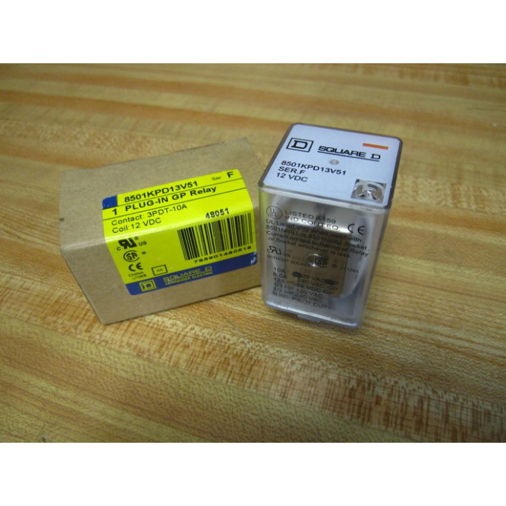 Square D 8501-KPD13V51 Relay 8501KPD13V51 Series F
