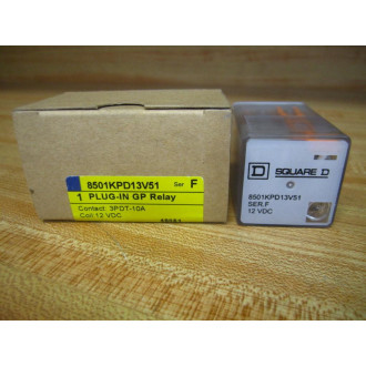 Square D 8501-KPD13V51 Relay 8501KPD13V51 Series F