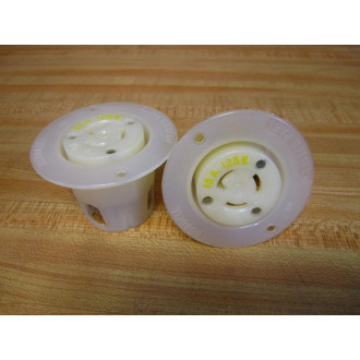 Hubbell HBL4715C Insulgrip Flanged Receptacle (Pack of 2) - New No Box