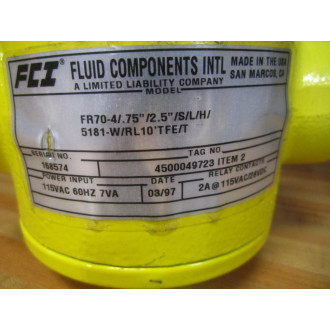 FCI FR70-4.75"2.5"SLH Flow Meter Switch 5181-WRL - New No Box