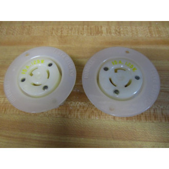 Hubbell HBL4715C Insulgrip Flanged Receptacle (Pack of 2) - New No Box