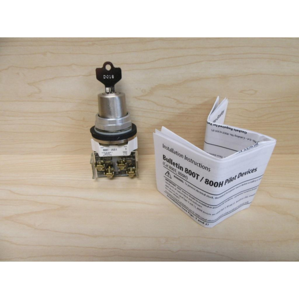 Allen Bradley 800T-J631 Key Operated Selector Switch 800TJ631 Ser T - New No Box