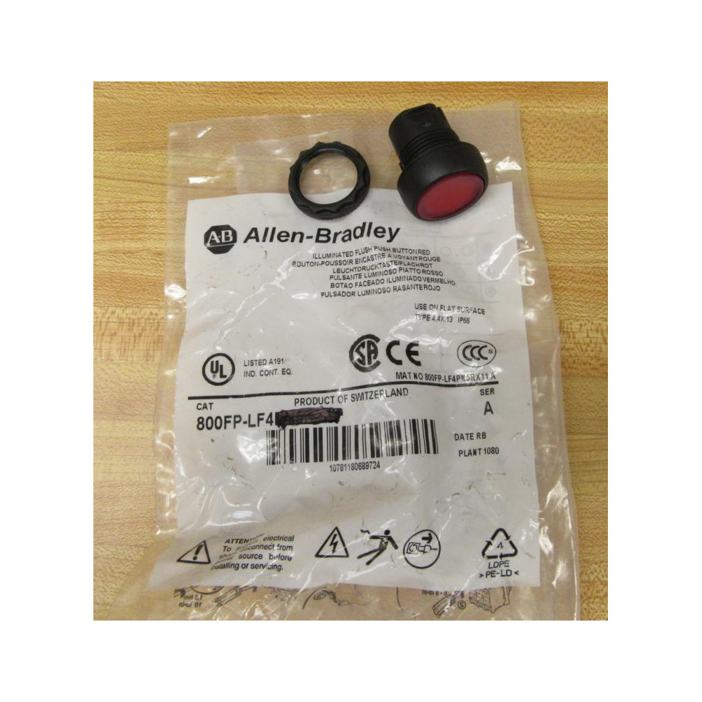 Allen Bradley 800FP-LF4 Red Button 800FPLF4