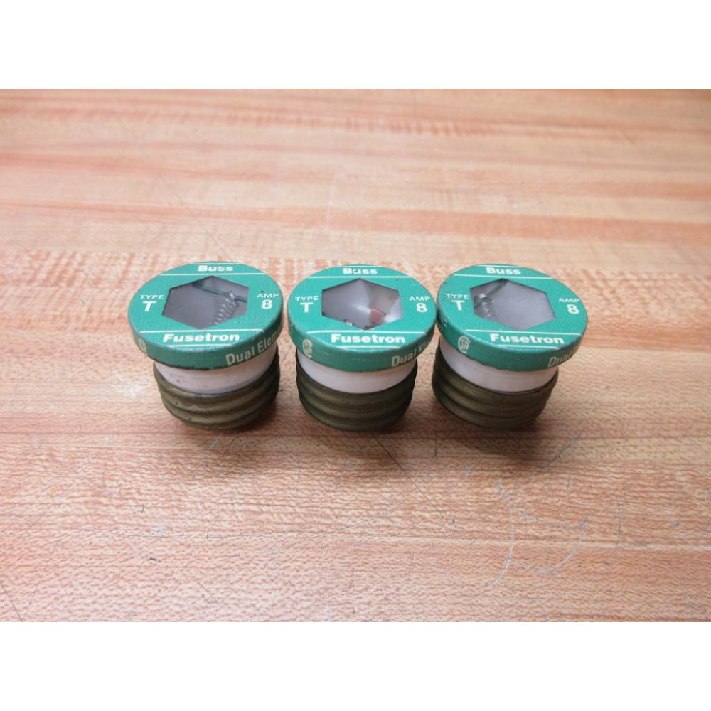 Buss BPT-8 Bussmann Cooper Fuse T-8A T-8A Green (Pack of 3) - New No Box