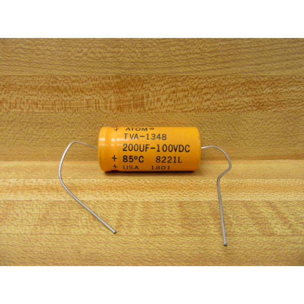 Sprague TVA-1348 Atom Capacitor TVA1348 200UF 100VDC (Pack of 7) - New No Box