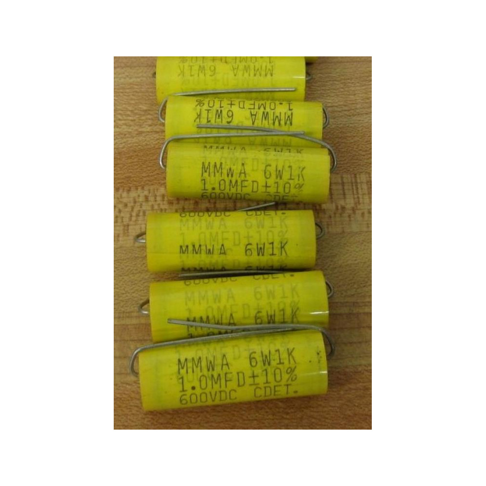 Cornell Dubilier MMWA 6W1K Capacitor 1.0MFD 600VDC (Pack of 6) - New No Box