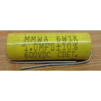 Cornell Dubilier MMWA 6W1K Capacitor 1.0MFD 600VDC (Pack of 6) - New No Box