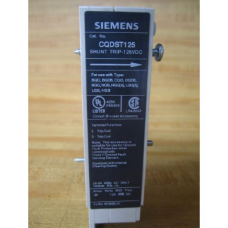 Siemens CQDST125 Shunt Trip - New No Box