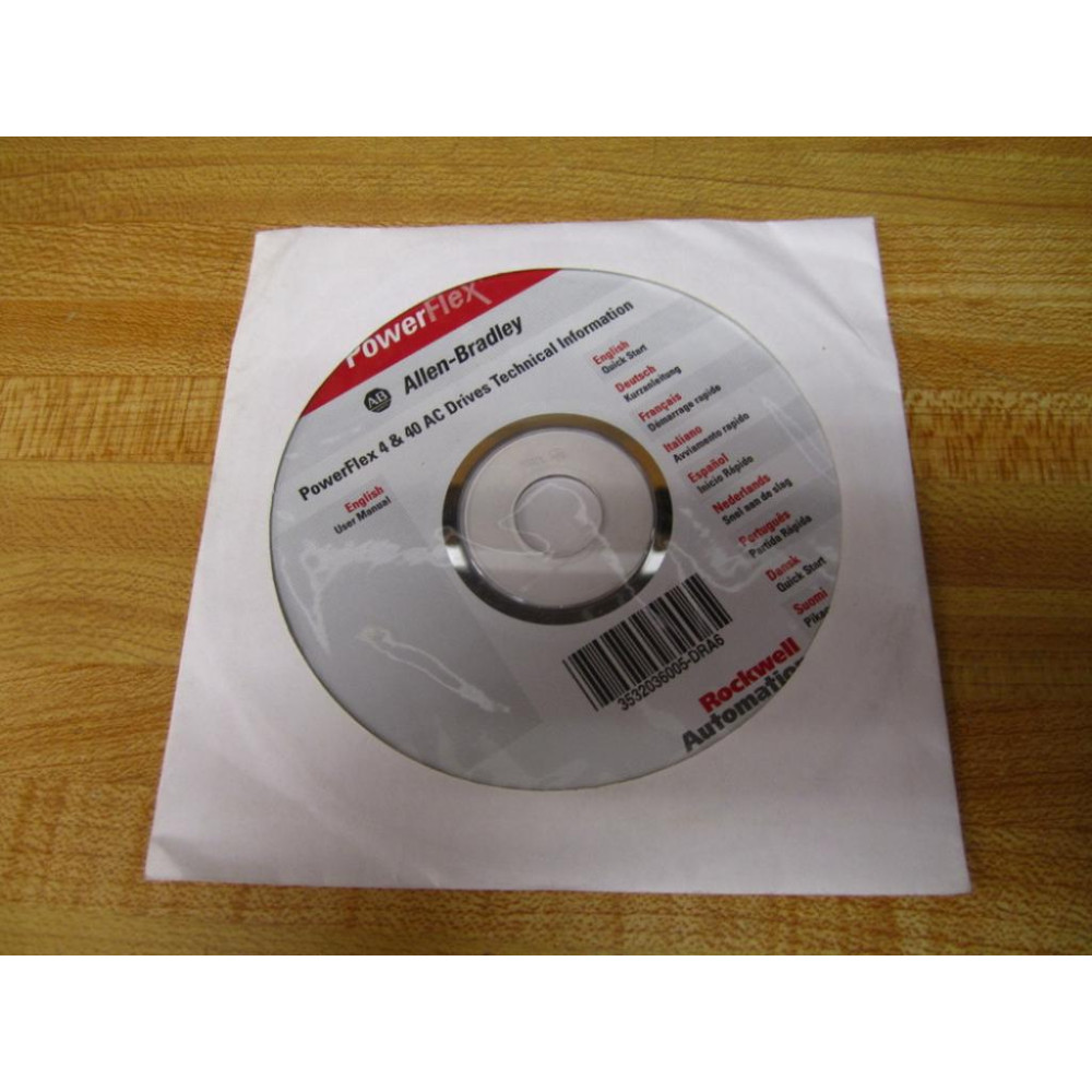 Allen Bradley 3532036005-DRA6 PowerFlex 4 & 40 User Manual CD-Rom - New No Box