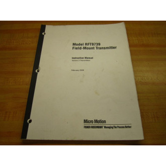 Micro Motion 3002190 RTF9739 Transmitter Instruction Manual - Used