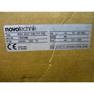 Novotechnik 100038A Sensor Type RSC 2231 236 111 102