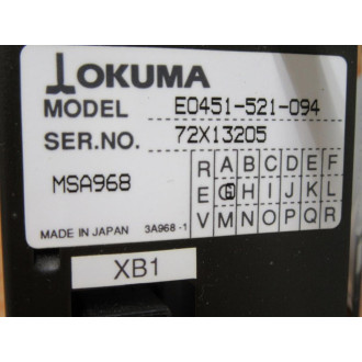 Okuma E0451-521-094 Power Supply E0451521094 - Used