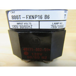 Allen Bradley 800T-FXNP16 B6 Push Button 800TFXNP16B6 - New No Box
