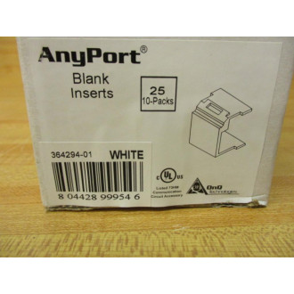 OnQ 364294-01 Blank Inserts 36429401 25-Packs Of 10