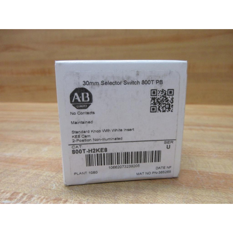 Allen Bradley 800T-H2KE8 Selector Switch 800TH2KE8 EMPTY BOX ONLY!