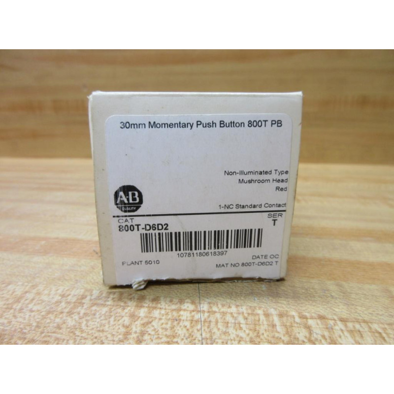 Allen Bradley 800T-D6D2 Pushbutton 800TD6D2 EMPTY BOX ONLY!!