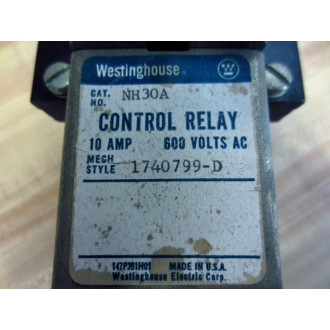 Westinghouse NH30A Control Relay 1740799-D - New No Box