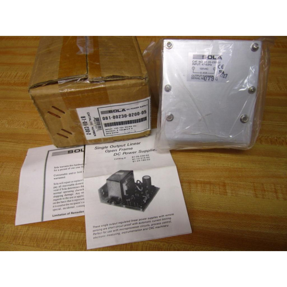 Sola 81-05-230-2 DC Power Supply 81052302