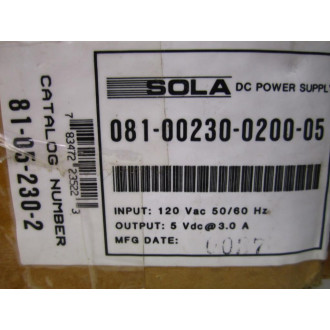 Sola 81-05-230-2 DC Power Supply 81052302