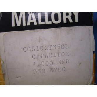 Mallory CGS102T350L Capacitor 1000MFD 350VDC