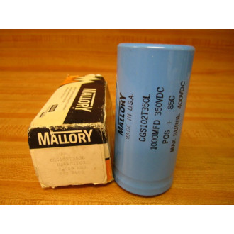 Mallory CGS102T350L Capacitor 1000MFD 350VDC