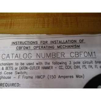 Thomas & Betts CBF0M1 Operating Mechanism CBFOM1