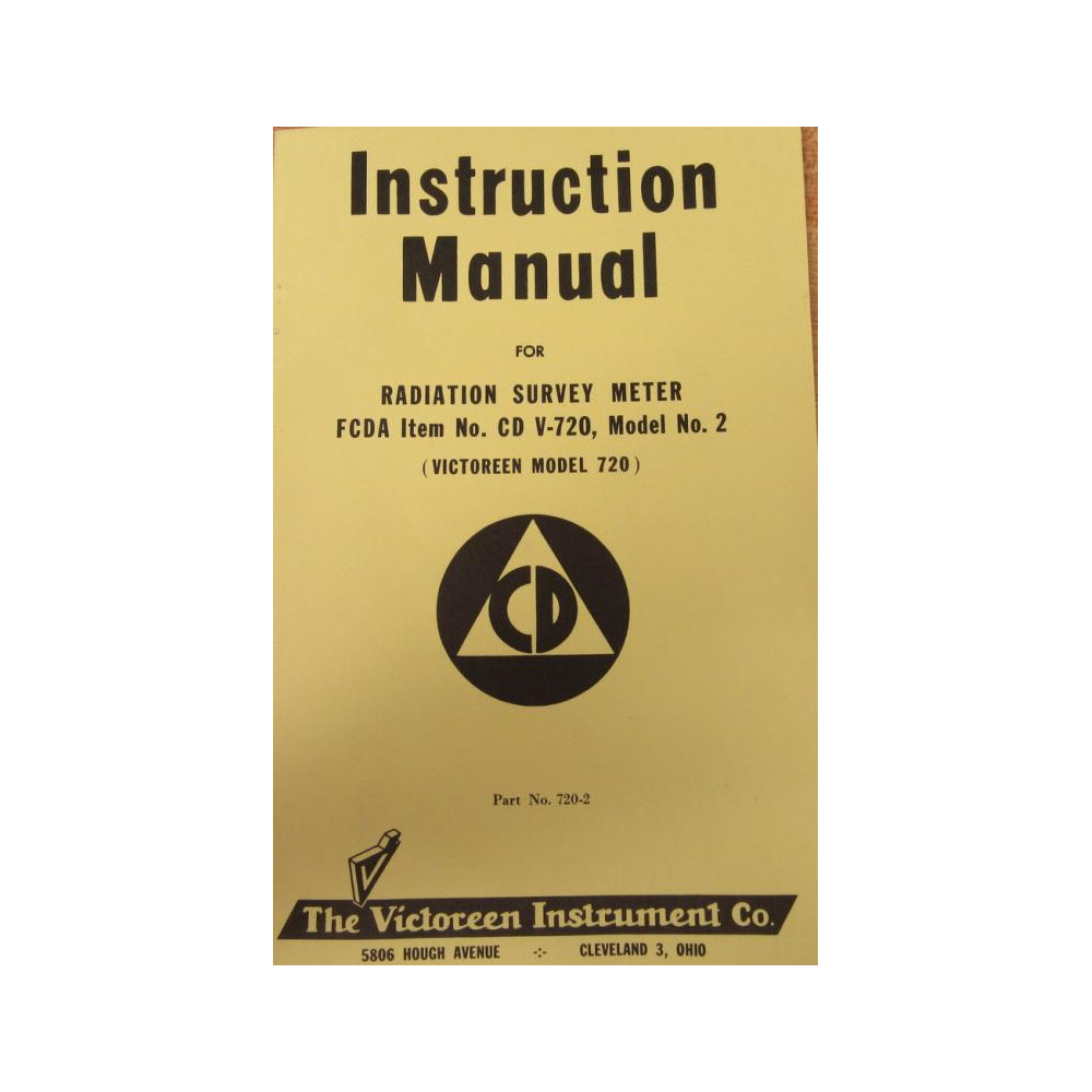 Victoreen 720-2 Manual 7202 - Used