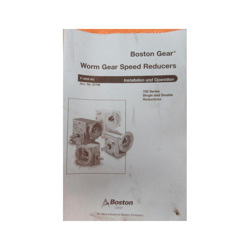 Boston Gear 57746 Manual Worm Gear Speed Reducers - Used