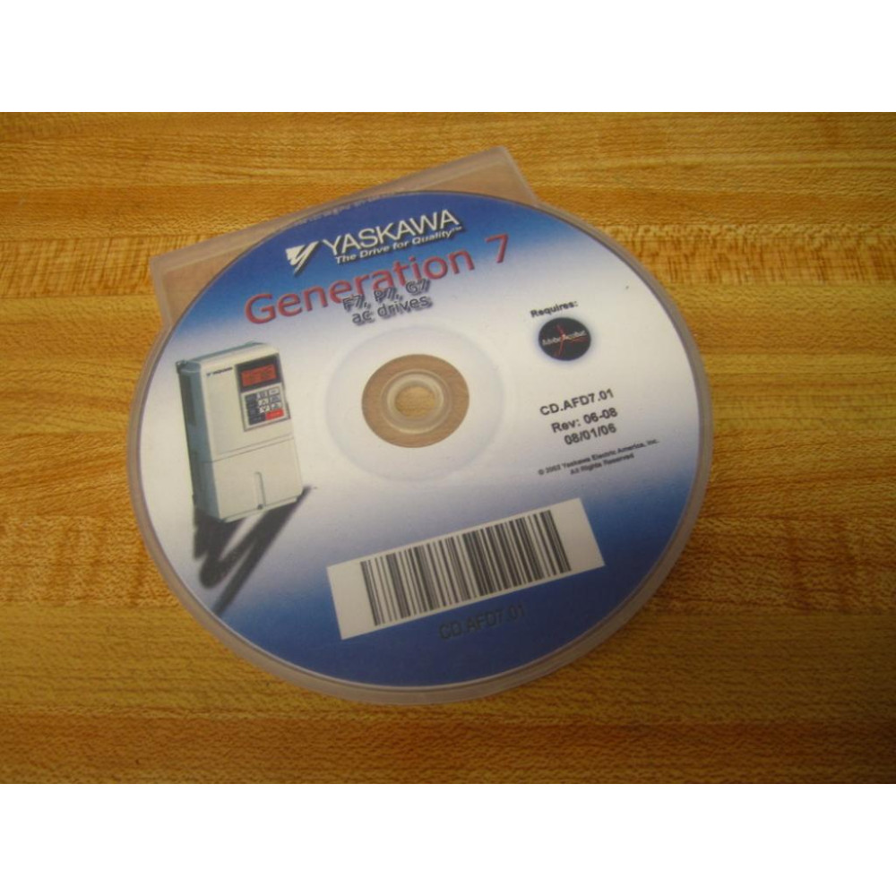 Yaskawa CD.AFD7.01 AC Drives CD-Rom CDAFD701 - New No Box