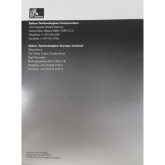 Zebra Technologies 31460LB Manual - New No Box