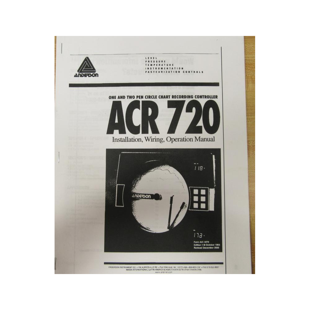 Anderson ARC 720 Manual ARC720 - Used