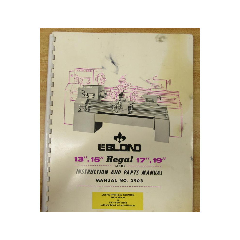 LeBlond 3903-3 (5C) 178 Manual 390335C178 - Used