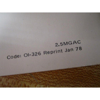 Clark OI-326 Operator Instructions OI326 - New No Box
