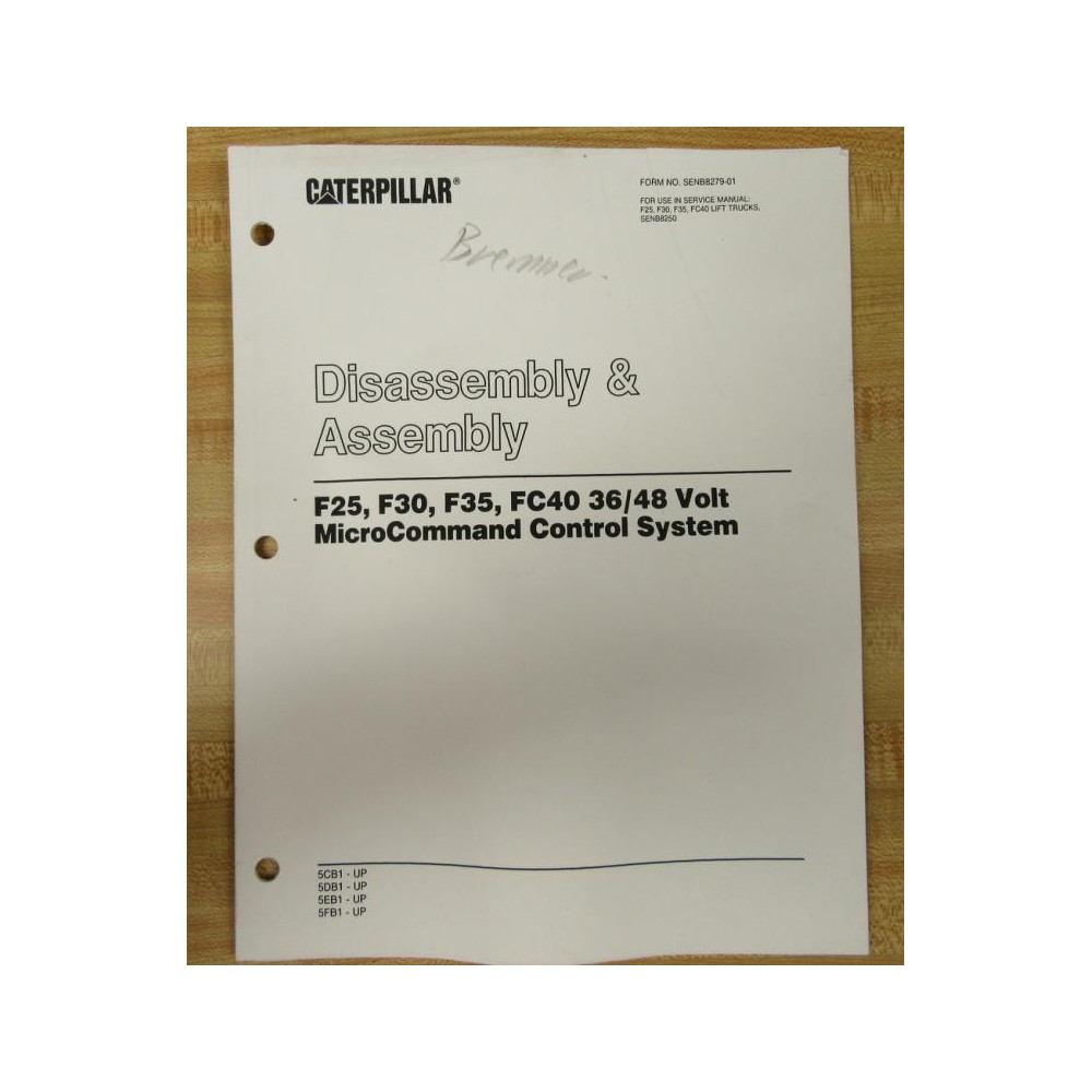 Caterpillar SENB8279-01 Manual SENB827901 - Used