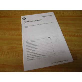 Allen Bradley 40071-085-01 SLC 500 Installation Instructions 40071-085-01(B) - Used