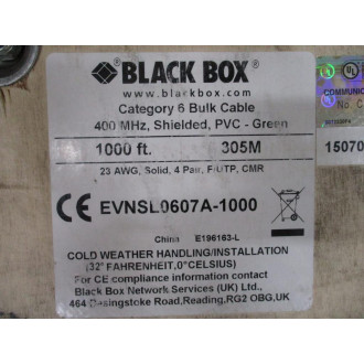 Black Box EVNSL0607A-1000 Category 6 Bulk Cable 1000 Ft. Spool