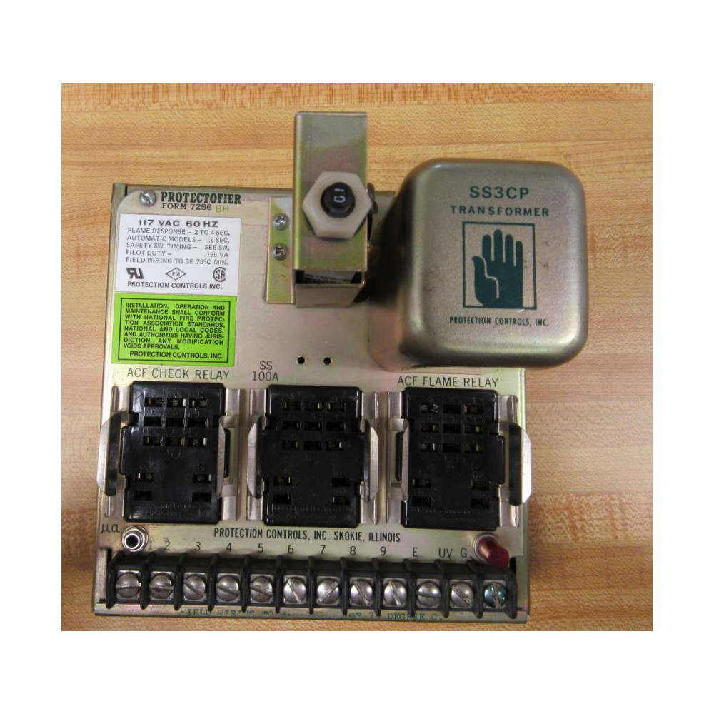 Protection Controls 7256-BH Protectofier 7256BH WO Relays - Used