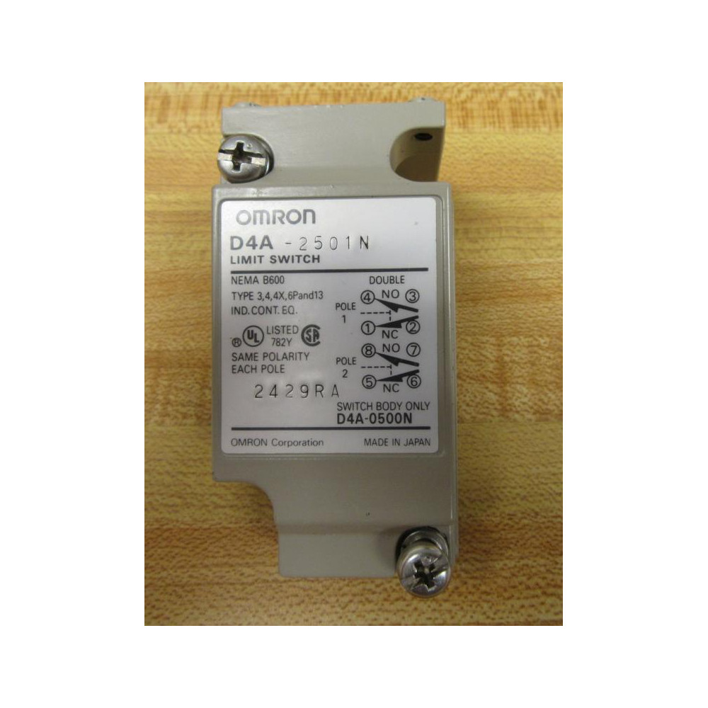 Omron D4A-0500N Limit Switch Body D4A0500N - New No Box